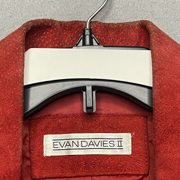 Evan Davies II Red Silky Pig Suede Blazer Jacket For Women 42/22W - Picture 5 of 15